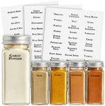 Talented Kitchen 125-Pack Spice Labels Stickers, Clear Spice Jar Labels Preprinted for Seasoning Herbs, Kitchen Spice Rack Organization, Water Resistant (Black)