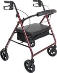 Probasics Heavy Duty Aluminum Bariatric Rollator with 8-inch Wheels, 400 Pound Weight Capacity, Burgundy