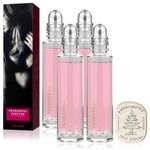 FEXPDL 4pc Pheromone Perfume for Women to Attract Men, Roll-on Pheromone Infused Essential Oil Perfume Cologne With 1pcs Balm Long Lasting, Romance, Sweet