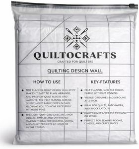 QUILTOCRAFTS Quilt Design Wall Fabric 60" x 72" with Grid Lines Flannel – Large Quilting Design Wall that Holds Fabric Without Pins, Portable Quilt Display Wall & Wall Sewing Supplies