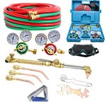 Cutting Torch Set Oxy Acetylene Torch Kit Portable Gas Cutting Torch and Welding Kit with Acetylene Oxygen Gas Regulator Welding Hose Welding Glasses Storage Case and Accesseries