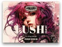 Dynamic Color Co- Lush Color Tattoo Ink Set: 5 Luxurious 1 oz Bottles - Lavender, Red Grape, Ruby Port, Deep Pink, Purple. Platinum Collection, Reach Compliant, Crafted in Spain