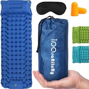 iParaAiluRy Esterilla Camping Autoinflable, Ultraligero Colchoneta Camping con Bomba de Pie, Portatíl Esterilla Hinchable Camping para Viajes, Exteriores, Senderismo, Playa, Camping, Tienda