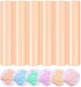 HTVSTD Pastel Rose Puff Vinyl Heat Transfer -12" x 10" 6pcs Peach Puffy HTV Iron On Vinyl Puffy Heat Transfer Vinyl for T-Shirts Puff HTV