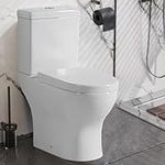 Semi Flush to Wall Toilet Close Coupled WC White Ceramic Soft Close Seat Modern Design Projection