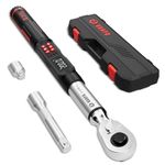 VANPO Digital Torque Wrench 1/2 Drive, ±2% Accuracy, 10-200Nm Electronic Torque Wrench with LCD Display, Audible & Vibration Alert, Track & Peak Mode, 4 Unit for Car, Motorcycle & DIY Repair