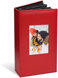 Vienrose Photo Album 4x6 300 Photos Leather Cover Picture Book with 300 Horizontal Pockets, Slip-in Picture Albums for Wedding Baby Vacation, Red