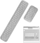 Giecy Keyboard Wrist Rest, Ergonomic Keyboard Mouse Pad with Wrist Support, Soft Memory Foam & Anti-Slip Base & Pain Relief for Home Office Computer Gaming Typing (Grey)