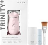 NuFACE Trinity+ Microcurrent Facial Device Kit - FDA Cleared Face Sculpting & Neck Tightening Device to Contour Cheeks & Brows + Microcurrent Gel Activator, Silk Crème & Brush - Sandy Rose