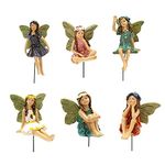 LSRVNM 6 Pcs Garden Fairy Statue, Flower Fairy Ornaments, Fairy Garden Accessories, Resin Miniature Fairies Figurines for Garden Yard House Plant Decoration