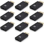 10Pcs DisplayPort to HDMI Adapter. Gold Plated 4K Display Port [Male] to HDMI [Female] (10 Pack)