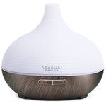 ASAKUKI Plastic 300Ml Essential Oil Diffuser, Premium 5 In 1 Ultrasonic Aromatherapy Scented Oil Diffuser Vaporizer Humidifier, Timer And Auto-Off, 7 Led Light Colors (Black)