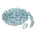 KingChain 698351 3/16-inch x 15 ft. Zinc-Plated Proof Tested Coil Chain with 3/16-inch Quick Link, 800 lb. Safe Working Load, Grade 30, General Purpose Chain