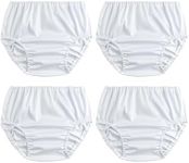 SMULPOOTI Reusable Rubber Training Pants for Toddlers Plastic Pants Swim Diaper Covers for Toddlers Premium Plastic Underwear Covers for Potty Training Rubber Pants for Toddlers 4 Packs White 6T, White, 6 Years