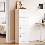 YITAHOME File Cabinets for Home Office 4 Drawer Filing Cabinet Office Vertical Files Storage File Drawers for A4 & Letter-Sized Documents,White