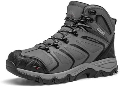 NORTIV 8 Men's Ankle High Waterproof Hiking Boots Outdoor Lightweight Shoes Trekking Trails Armadillo,Size 14,Dark Grey,160448_M