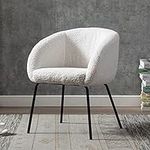 Wahson Faux Fur Armchair Mordern Occasional Tub Chair with Metal Legs Single Accent Chair for Bedroom Living Room