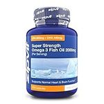 Omega 3 Fish Oil 2000mg, EPA 660mg DHA 440mg per Daily Serving. 120 Capsules (2 Months Supply). Supports Heart, Brain Function and Eye Health. 2 Capsules Per Serving