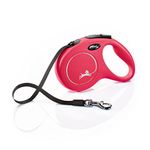 Flexi New Classic Tape Red Medium 5m Retractable Dog Leash/Lead for dogs up to 25kgs/55lbs