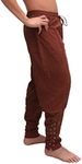 Bslingerie Mens Medieval Pirate Pants Renaissance Costume Lace Up Trousers - Brown - Large