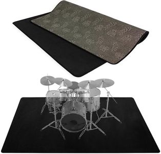 IBVIVIC 4Ft x 5.2Ft Drum Pad Drum Mat Drum Carpet, Tightly Woven Fabric with Non-Slip Grip Bottom, Roll of 21.2 Square Feet, Black