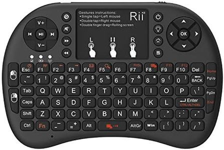 Rii 2.4GHz Mini Wireless Keyboard with Touchpad＆QWERTY Keyboard, Backlit Portable Keyboard with Remote Control for Laptop/PC/Tablets/Windows/Mac/TV/Xbox/PS3/Raspberry Pi .(Black)