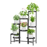 iDavosic.ly 8 Tier Metal Plant Stand for Indoor Outdoor, Foldable Corner Tall Plant Shelf for Multiple Plants, Flower Pot Holder Display Stand for Living Room Balcony Garden Patio, Black…