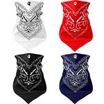 SATINIOR 8PCS Paisley Cowboy red Bandana Print Headwraps Wristband for Women&Men kids (Red Navy Black White)