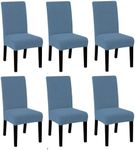 ALESWEAR 6PCS Dining Room Chair Slipcovers Dining Chair Covers Parsons Chair Slipcover Stretch Chair Covers for Dining Room (6, Denim Blue)