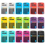 18 Pieces Pocket Calculator Bulk, Small Basic 4 Function Calculators, Mini 8 Digit Display Hand held Calculator, Scientific Calculators for Home, Office, School (9 Colors)