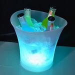 Ailgely LED Ice Bucket, 5L Large Capacity Plastic Beer Buckets, 6 Colors Changing, Battery Powered, Wine Drinks Cooler Bucket for Home Bar, Chilling Beer Champagne and Wine