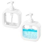 Nivofu 2 Pack Soap Dispenser Bottles with Pump, 500ml Plastic Liquid Soap Dispenser for Soap Lotion, Shampoo, Bathroom, Kitchen and Countertop - Transparent