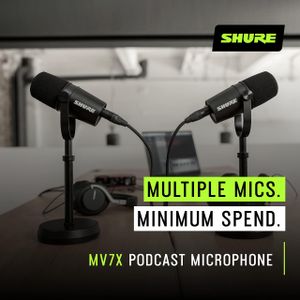 Shure MV7X XLR Microphone – Black Dynamic Podcast Mic