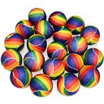 URBEST Advanced Tennis Ball 20 Packs, Training Tennis Balls Practice Balls for Novice Player, Pet Dog Playing Balls with Mesh Carry Bag for Beginner Training Ball (Rainbow)