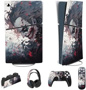PlayVital Autocollant pour ps5 Slim Console Digital Edition Sticker Skin pour ps5 Slim,Kit d'Autocollants Accessoires pour ps5 Manette pour ps5 Télécommande&Casque&Station de Charge-Clown Tueur