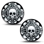 Biomar Labs 2 x 3D Gel Silicone Skull Sticker Car Sticker Motorcycle Bicycle Window Mobile Phone Laptop PC Tablet Door KS 213