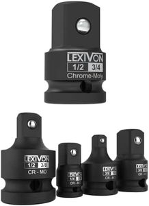 LEXIVON Impact Socket Adapter and Reducer 4-Piece Set | 1/4" - 3/8" - 1/2" + 1/2-Inch Impact Socket Adapter, 1/2" Female x 3/4" Male Increaser | Chrome-Molybdenum alloy steel = Fully Impact Rated