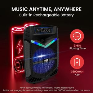 Pyle Portable Bluetooth PA Speaker, 800W Outdoor Karaoke Machine with Mic