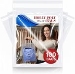 Holly Poly Bags - 100 Industrial Strong Clear Poly Bag - 11 x 14 - Clear Poly Bags For Clothing - Clear Bags For Shipping - Super Strong Seal with Suffocation Warning