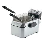 Waring Commercial WDF1000 Heavy Duty 10 lb. Single Basket Deep Fryer, includes 3 Fry Baskets & Night-Cover-1800W, 120V, 5-15 Plug,Silver