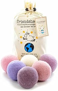 Friendsheep Wool Dryer Balls Organic Lavender 6 Pack XL Premium Reusable Cruelty Free Handmade Fair Trade No Lint Fabric Softener Color - Lavender Bliss