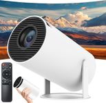 Mini Projector with Bluetooth, 4K Support 130" Screen Movie Projector with Auto Focus & Keystone, 5G+2.4G WiFi 6 Connection, 180° Rotatable Vision for Home Cinema, Laptop, Smartphone