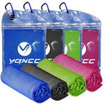 YQXCC 4 Pack Cooling Towels (100x30 cm) Cool Cold Towel, Soft Breathable Chilly Towel, Microfibre Ice Towel for Yoga, Golf, Gym, Camping, Running, Fitness, Workout & More Activities