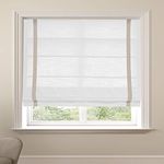 LANTIME Window Blinds Roman Shades, Made to Order Elegant Blackout Light Filtering Sand Beige Fabric Window Roman Shades for Windows, Doors