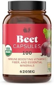 Organic Beet Root Capsules - Made in The USA, Naturally Boost Energy, Stamina, & Nitric Oxide with a Pure Organic Beet Root Supplement