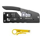 SmartTech Crimping Tool Cat7 / Cat5 Crimper Pass Through RJ45 Connectors Cat5 Cat5e Cat6 Cat6A Cat 7 and RJ11 RJ12 STP/UTP Telephone connectors Stripper for Ethernet Network LAN Cable