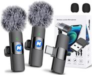 Mini Mic Pro 2024 Professional Wireless Lavalier Microphone 2 Pack Noise Canceling Crystal Clear Recording with USB-C for iPhone 15 Pro Max, iPad, Android, Live Streaming, YouTube, TikTok (K9 +)