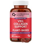 Carbamide Forte 100% Veg Collagen Supplements For Skin & Hair | Plant Based Collagen Tablet For Women & Men | Veg Supplement That May Support Youthful & Radiant Skin Tone | Vegetarian Tablet For Women & Men | Vegetarian Tablets With Biotin, Zinc, Manganese, Vitamin C, Vitamin E & B-Complex That May Support Brighter & Youthful Skin | 90 Tablets