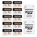 [10x High Endurance] Gigastone Industrial 16GB 10-Pack MLC Micro SD Card, 4K Video Recording, Security Cam, Dash Cam, Surveillance Compatible 95MB/s, U3 C10, with Adapter [5-Yrs Free Data Recovery]