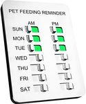 Yarkor Dog Feeding Reminder Magnetic Reminder Sticker,AM/PM Daily Indication Chart Feed Your Pets,Fridge Magnets and Double Sided Tape - Prevent Overfeeding or Obesity(Silver)